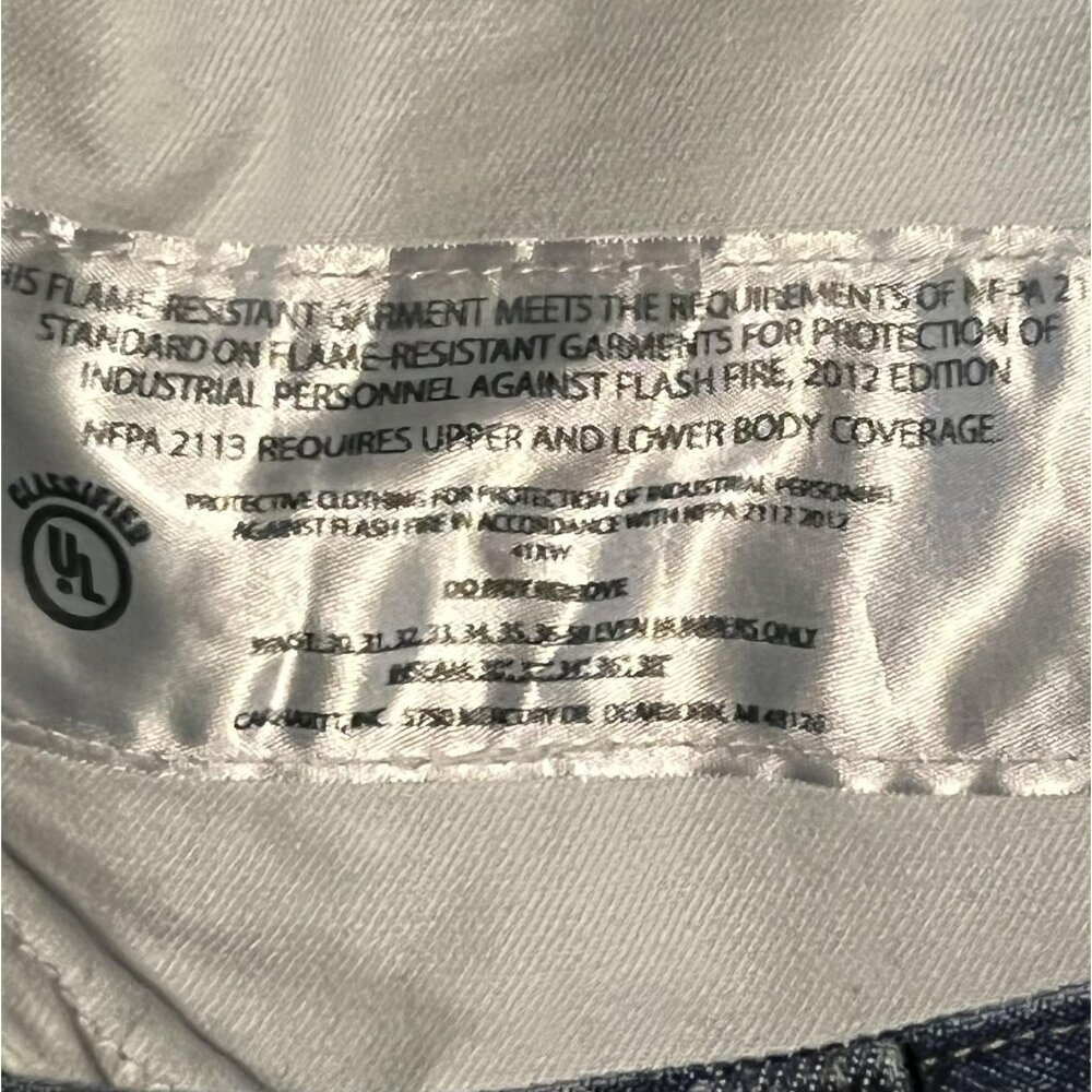 Carhartt FR Flame Resistant Jeans Mens 50x30 Blue Relaxed Fit Work FRB004 MOS - Picture 13 of 13